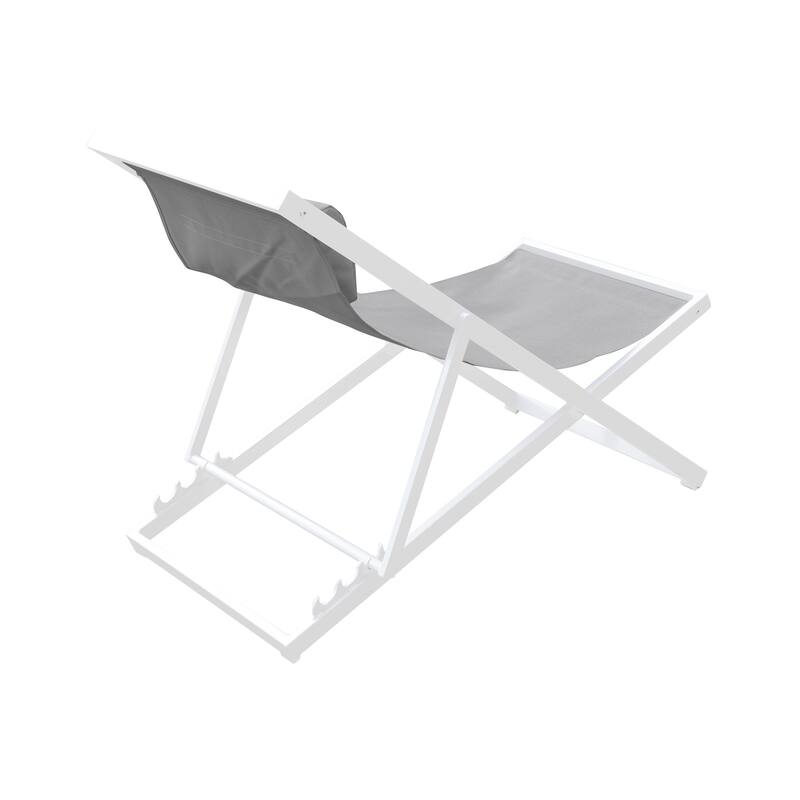 Wave Grey and White Outdoor Patio Deck Adjustable Lounge Chair