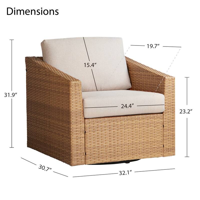 Oakley Outdoor Wicker Patio Furniture Swivel Chair