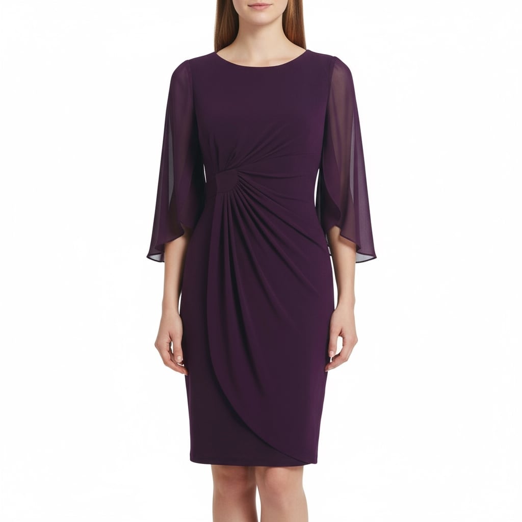 Connected Apparel Bell Sleeve Sheath Dress - Overstock