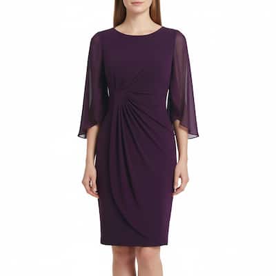 Connected Apparel Bell Sleeve Sheath Dress