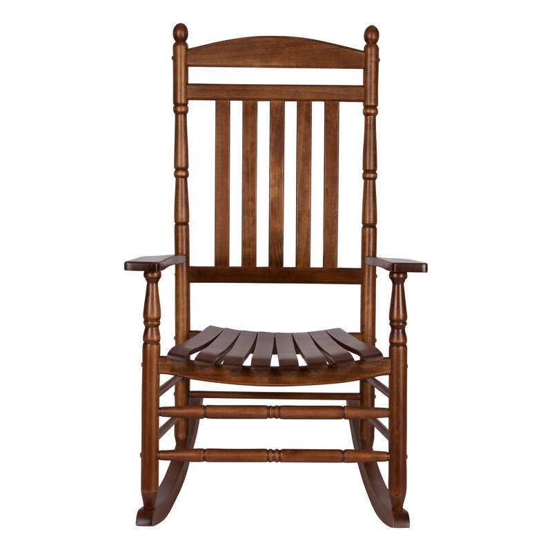 Rhode Island Genuine Hardwood Ergonomic Rocking Chair with Finials