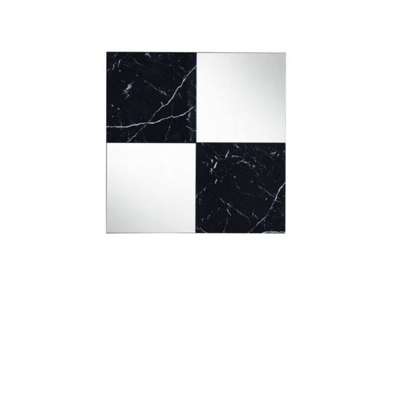 HomeRoots 32" Black And Gray Square Wood composite Framed Accent Mirror - Black and Gray - 32' X '32' X '1