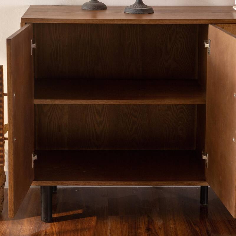 Wood Sideboard Buffet Cabinet with Storage and Adjustable Shelf