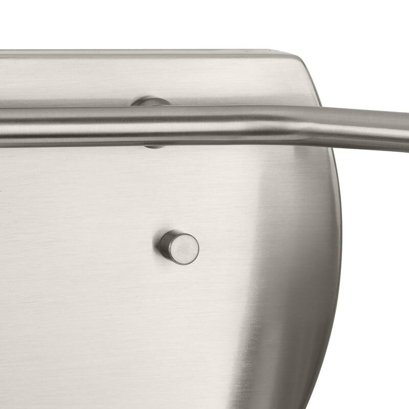 Haven Collection Two-Light Brushed Nickel Opal Glass Luxe Industrial Bath Light - 16 in x 6.75 in x 7 in