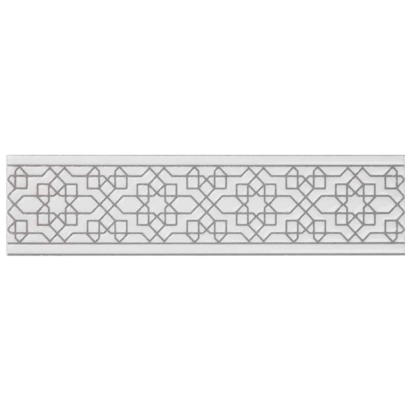 Merola Tile Sevillano Listello Estrella White 2" x 7-7/8" Ceramic Wall Trim - (1 Tile)