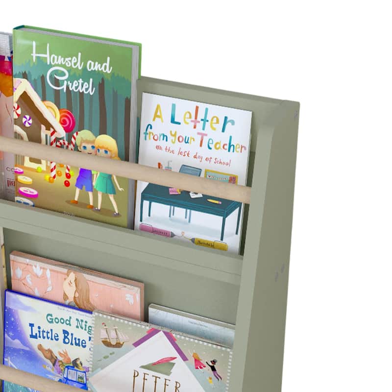 3 Tier Kids Book Shelf,Kids Book Rack,Helps Keep Bedrooms,Playrooms,And Classrooms Organized,Sage