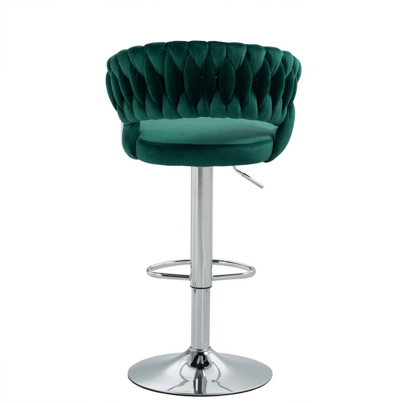 Modern Velvet Counter Bar Stools with Backs(Set of 4)