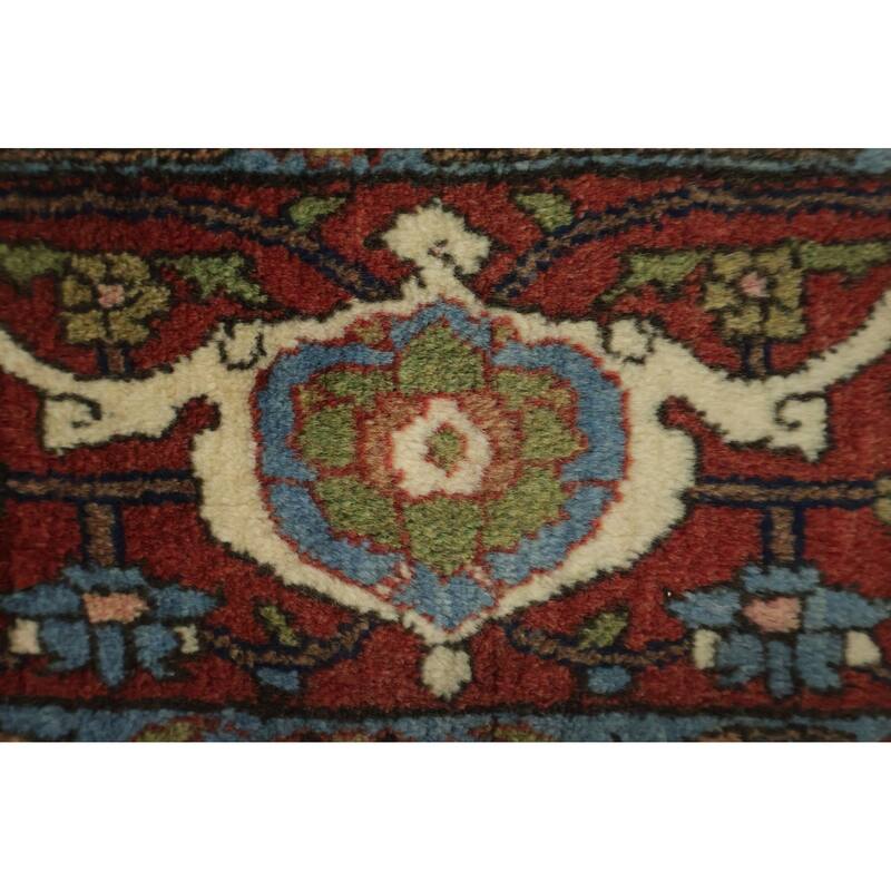Hand Knotted Oriental 100% Wool Carpet Traditional All-Over Navy Blue & Blues Varamin Area Rug - 10' 6'' X 6' 10''
