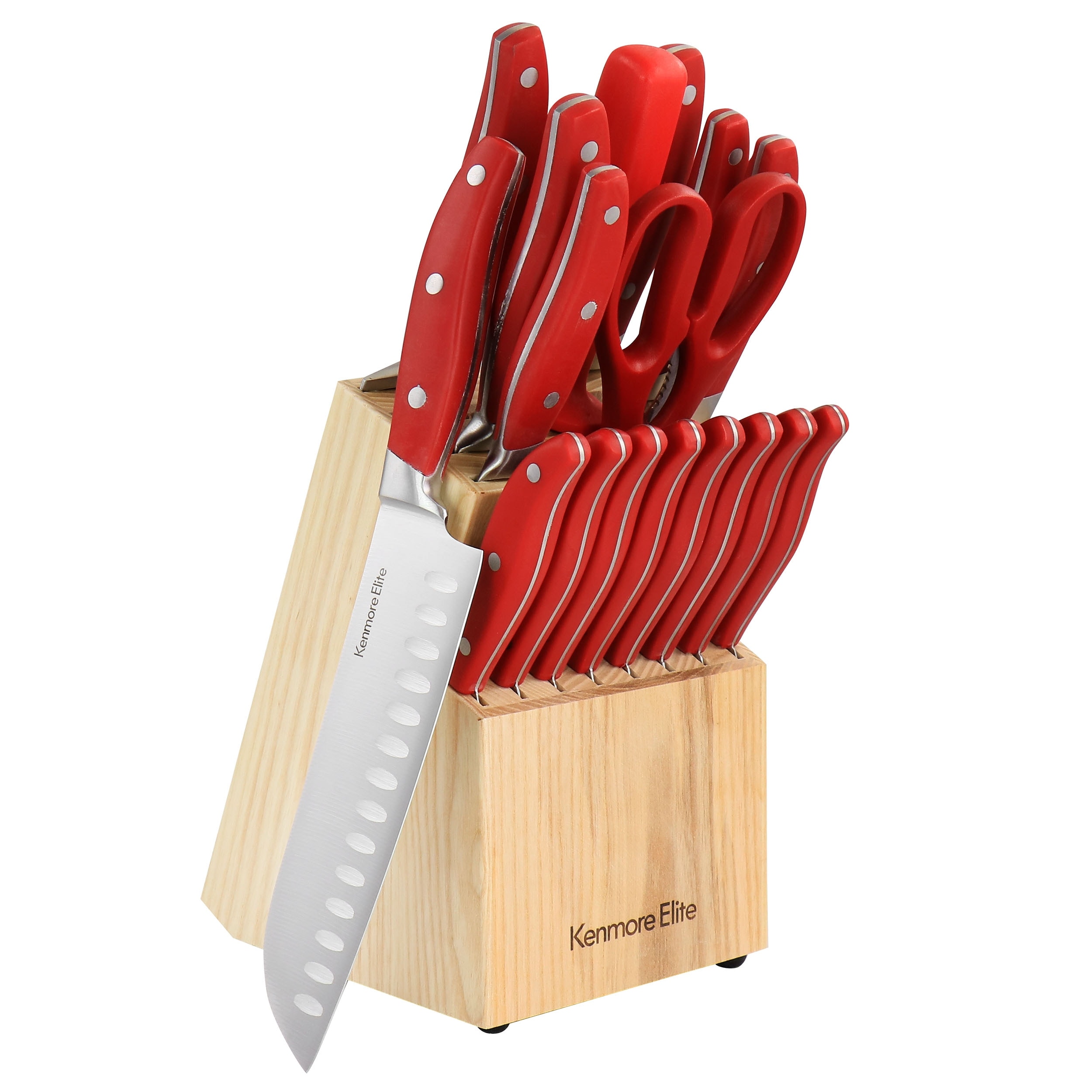 MARTHA STEWART 14-Piece Stainless Steel Cutlery Set in Red with