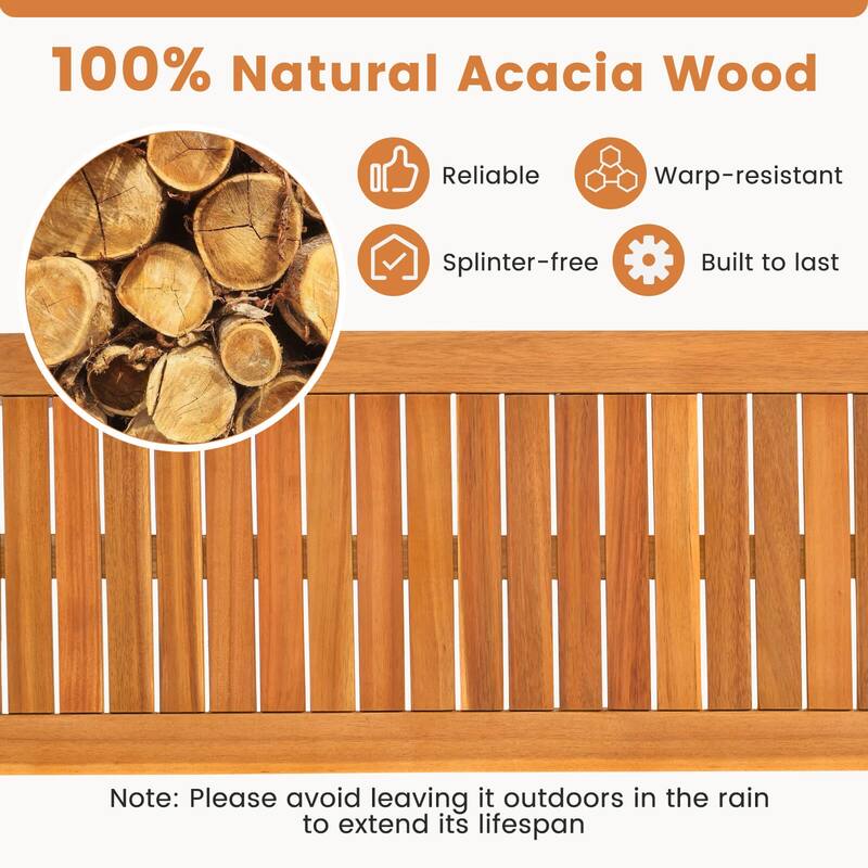 Costway 6PCS Outdoor Acacia Wood Dining Set Rectangle Dining Table - See Details