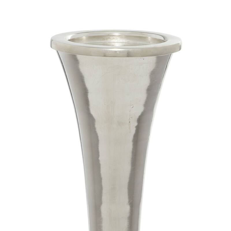 Aluminum Metal Candle Holder - Set of 3 Silver - Roche River Decor - 4"W x 4"L x 18"H