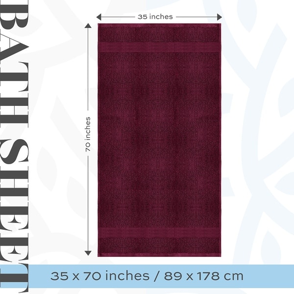 dimension image slide 7 of 19, White Classic Luxury Cotton Oversized Bath Sheet 35x70 - Set of 2