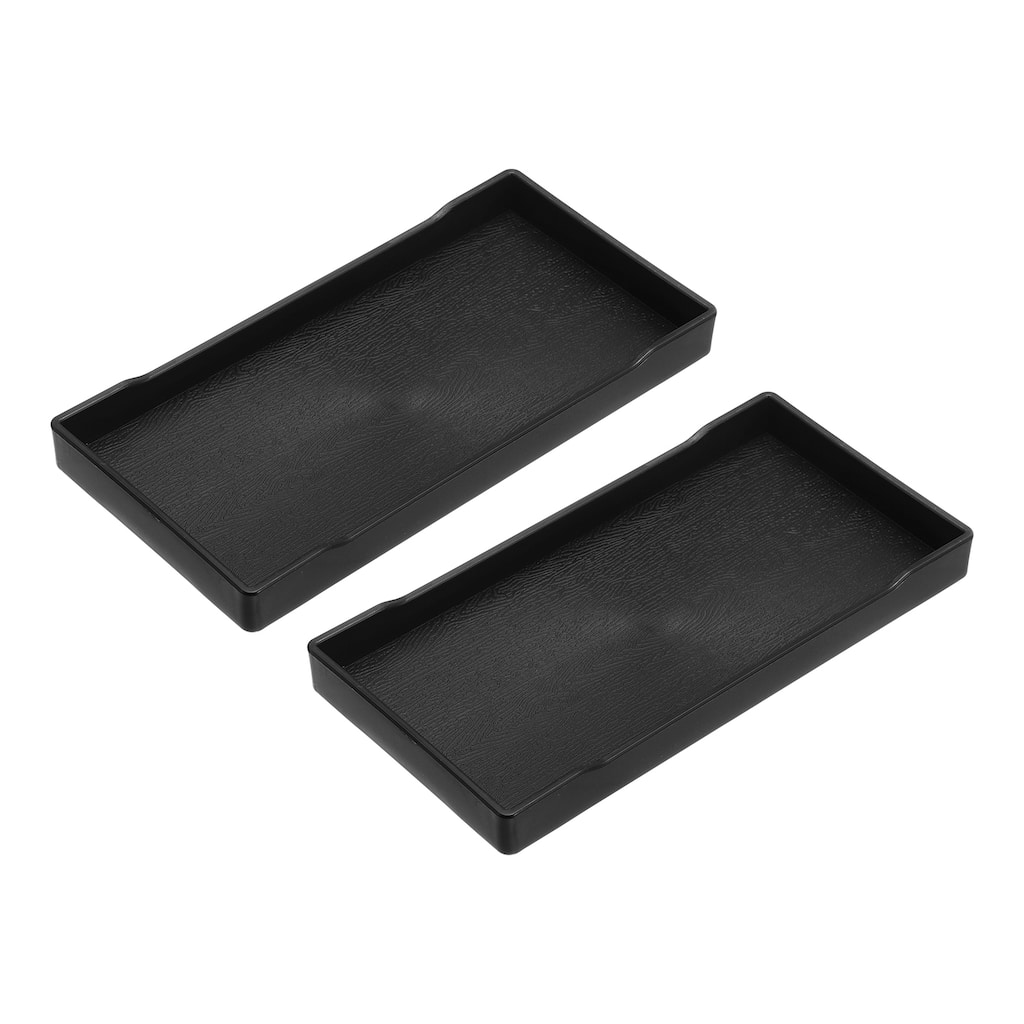 2Pcs Serving Tray Small Mini Tray Plastic Rectangular Wooden Serving Trays Decorative Ottoman Platter