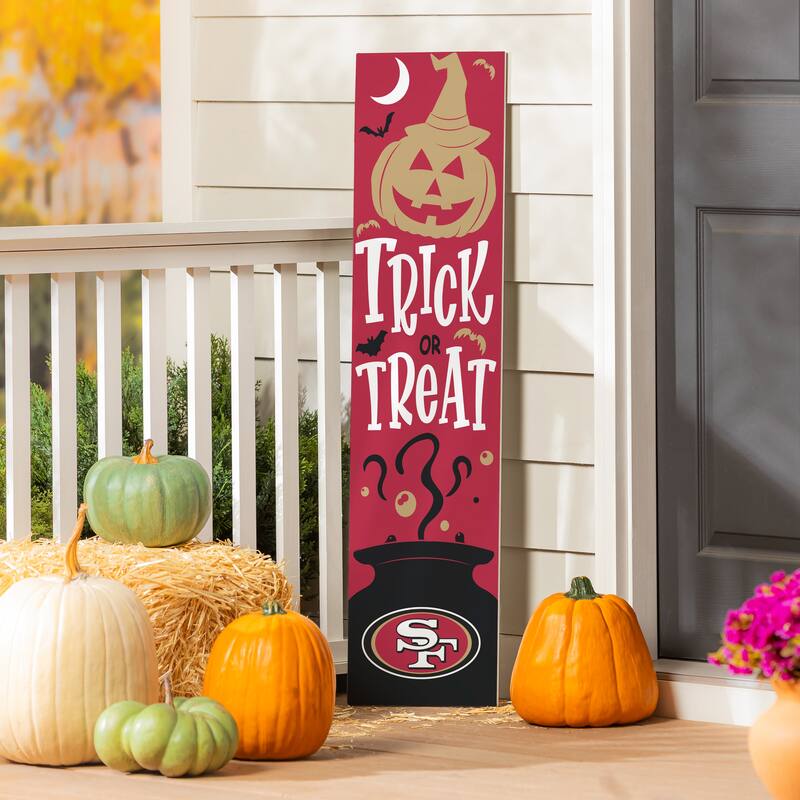 47" Double Sided Seasonal Porch Leaner, San Francisco 49ers - 47" x 11.25" - Halloween