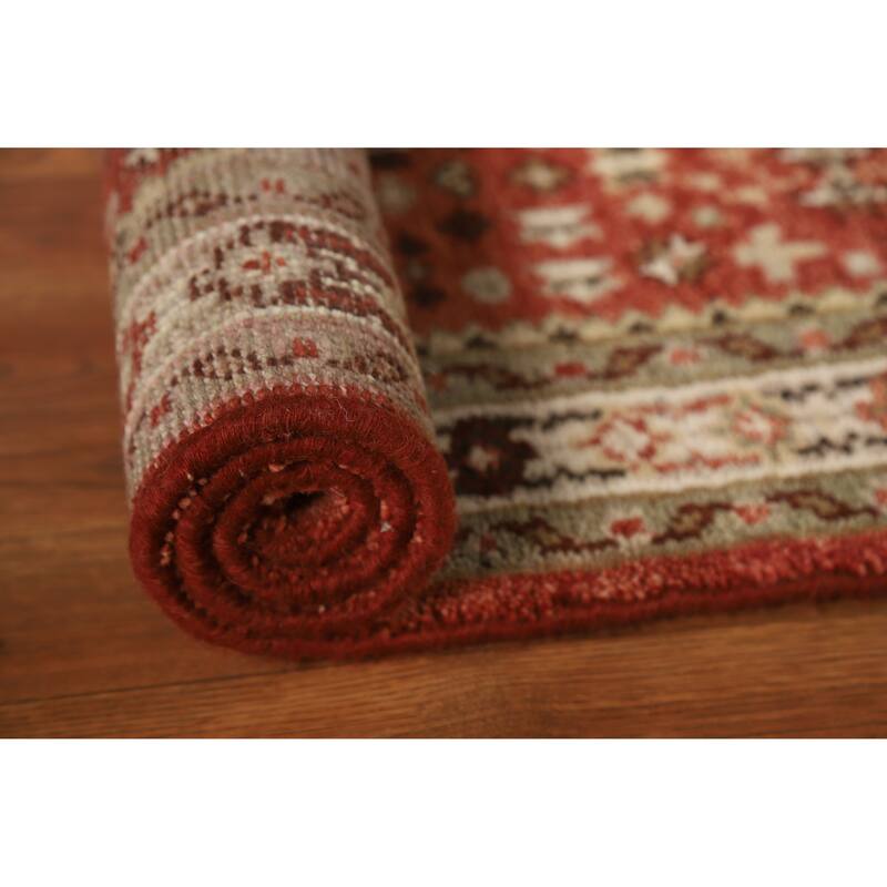 Geometric Heriz Serapi Indian Foyer Rug Handmade Wool Carpet - 2'10"x 5'4"