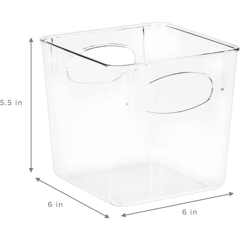Sorbus Clear Plastic Organizer Storage Bin Containers with Handles for Pantry Food & Kitchen Fridge (8-Pack)