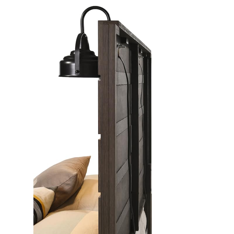 Edyth Brown LED Platform Bed