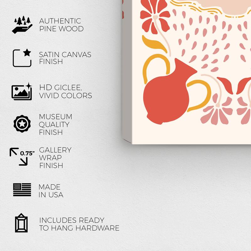 Wynwood Studio Canvas Floral and Botanical Decorative Autumn Orange and Dark Orange Modern & Contemporary Wall Art Canvas Print
