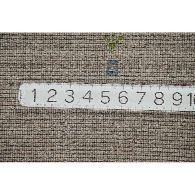 Hand Knotted Oriental 100% Wool Carpet Tribal Animal Pictorial Greys & Charcoal Gabbeh Area Rug - 7' 9'' X 5' 0''