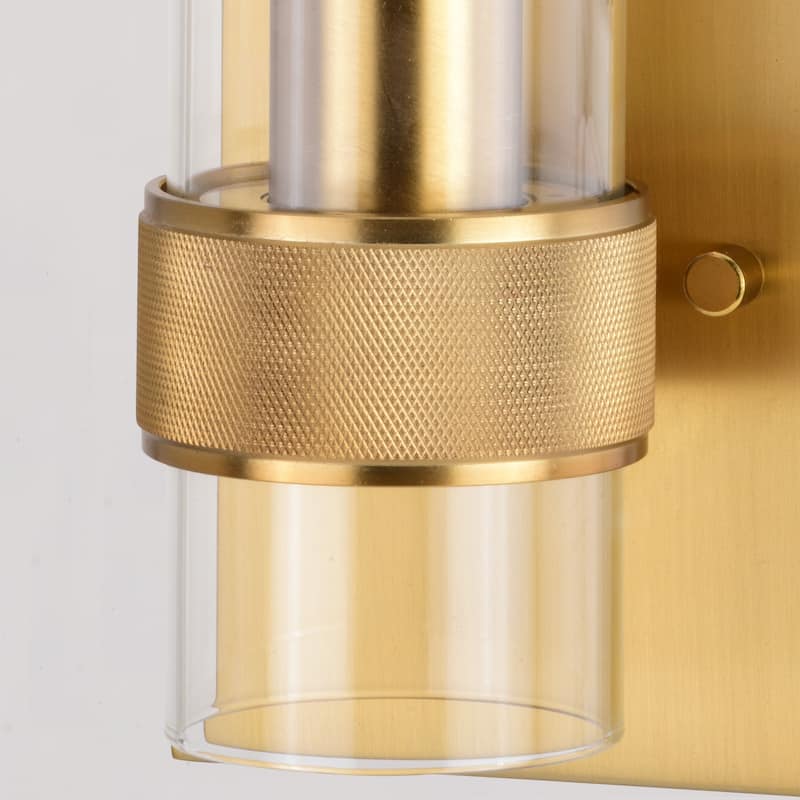 Bari 1 Light Contemporary Wall Sconce with Clear Cylinder Glass