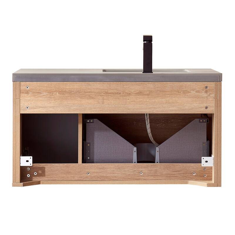 Carcastillo 40" Single Vanity in Oak with Sintered Stone Top