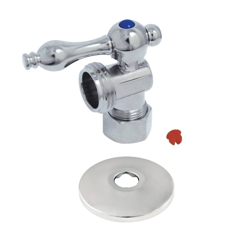 Kingston Brass 2-1/8" High Quarter Turn Angle Stop Valve with Flange - Polished Chrome