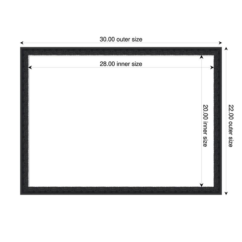 Bethany Framed Dry Erase Magnetic Board - 30 x 22 in - Bethany Black