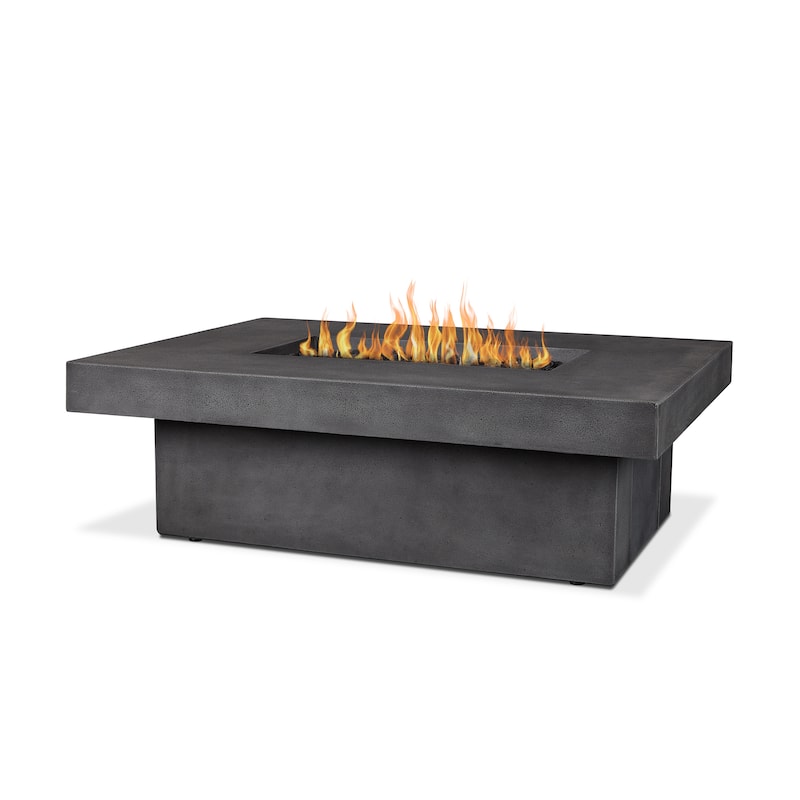 Lindon 60" Fire Pit with Hidden Tank Made in USA by Real Flame Smoke Finish