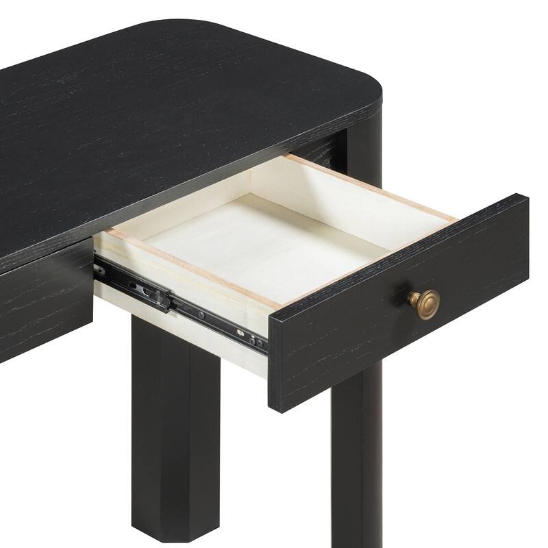 Rustic 52" Console Table with Drawers and Curved Legs for Entryway or Living Room Decor