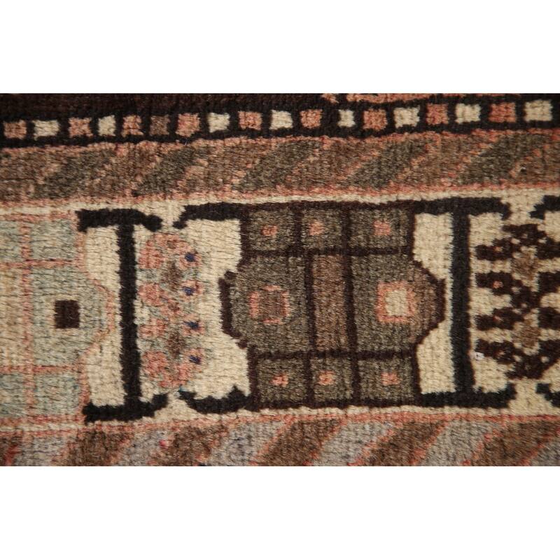 Hand Knotted Oriental 100% Wool Carpet Traditional Geometric Coral Bakhtiari Area Rug - 9' 3'' X 4' 10''