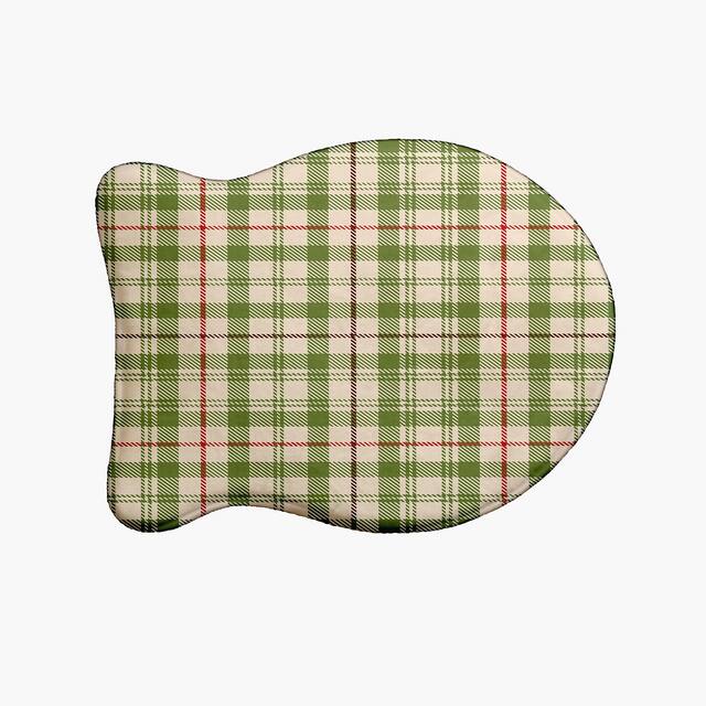 Plaid Pet Feeding Mat for Dogs and Cats - Fern Green - 19" x 14"-Fish