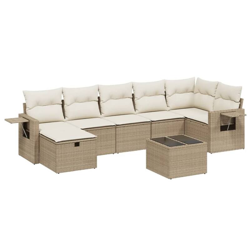 vidaXL Garden Sofa Set Beige/Black/Brown/Grey