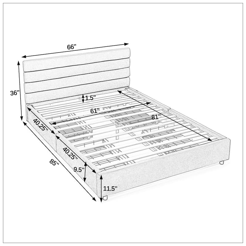 Queen size cushioned bed for Bedroom