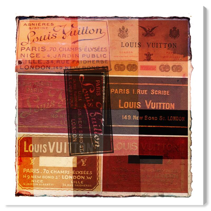 Wynwood Studio Prints Fashion and Glam Travel Tags Red and Dark Red Glam Wall Art Canvas Print
