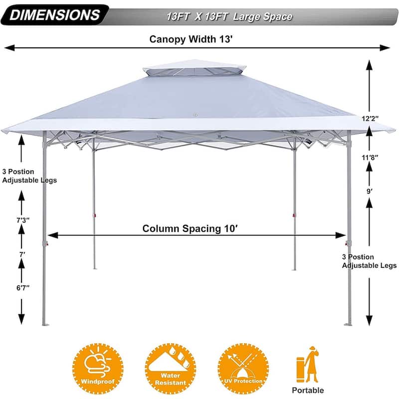 ABCCANOPY Easy Set-up 13x13 Canopy Tent - 13ftx13ft
