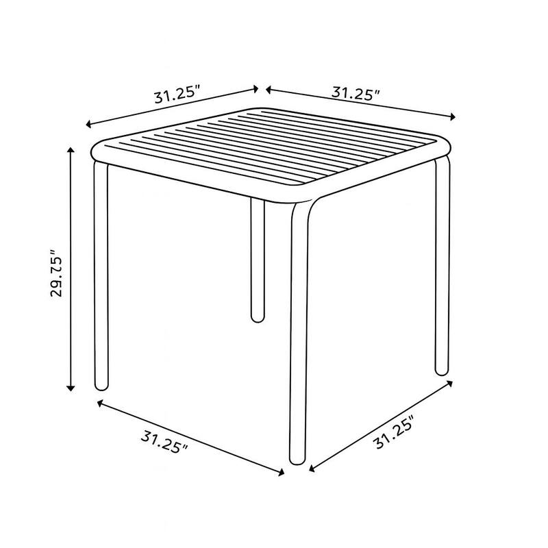 Brene 31" Square Contract Grade Outdoor Dining Table Set with 4 Chairs
