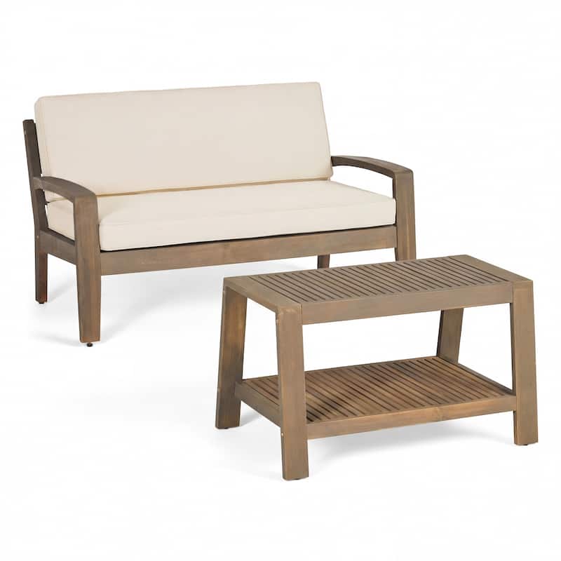 Grenada Acacia Loveseat Coffee Table Set by Christopher Knight Home