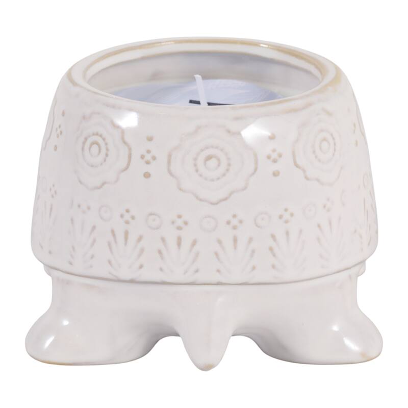 Lavender Turtle Ceramic Scented Candle - 7", White & Ivory - 6.5"