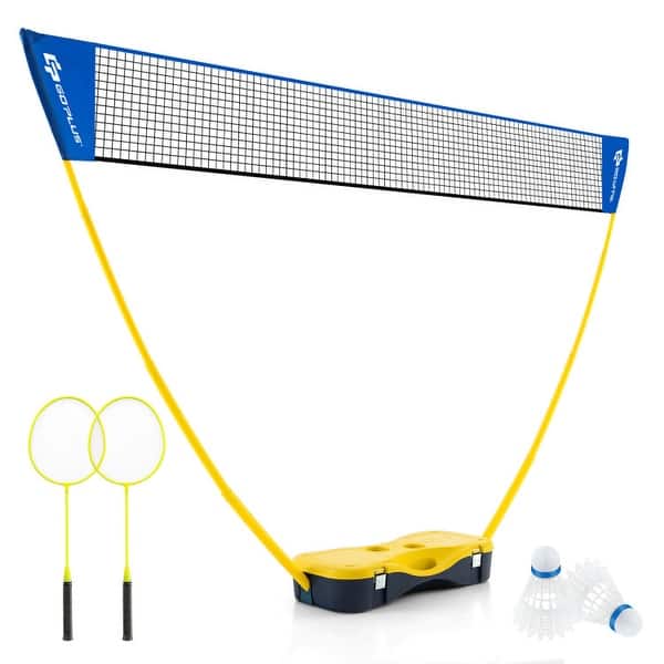 slide 2 of 8, Portable Badminton Set Outdoor Sport Game Set with 2 Shuttlecocks - 106.5" x 13" x 63"