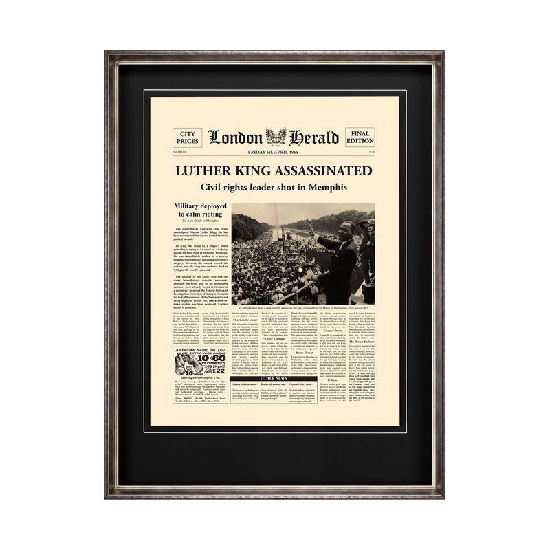 Luther King Assassinated Framed Art Print
