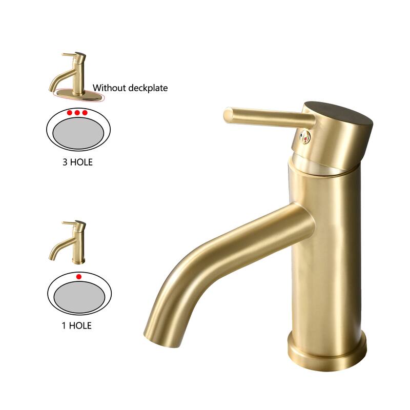 Topcraft Stainless Steel 6.7/12.2 Single Handle Single Hole Bathroom Sink Faucet