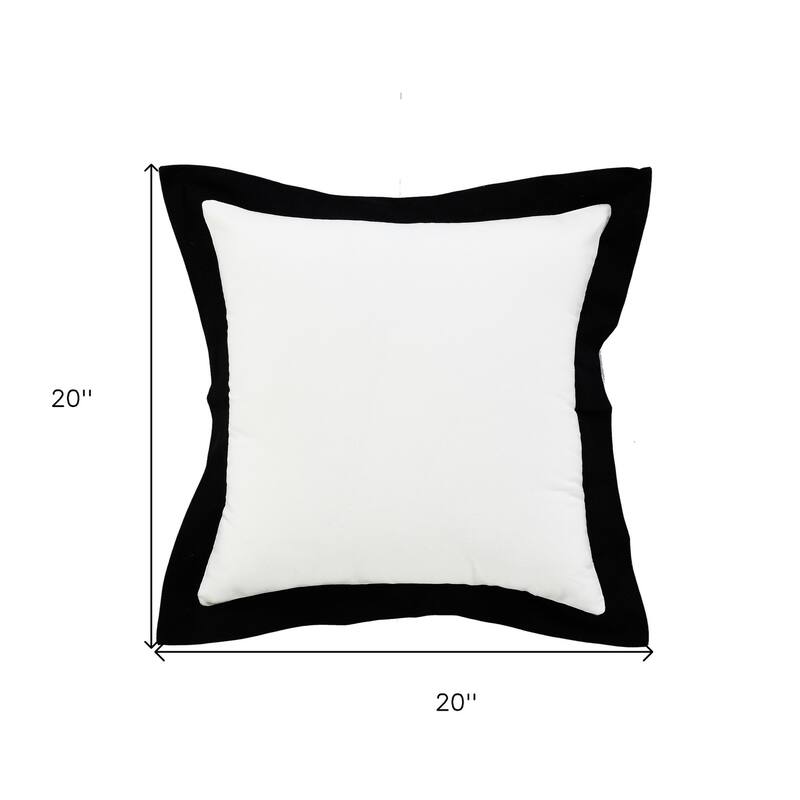 20" Black and White Throw Pillow