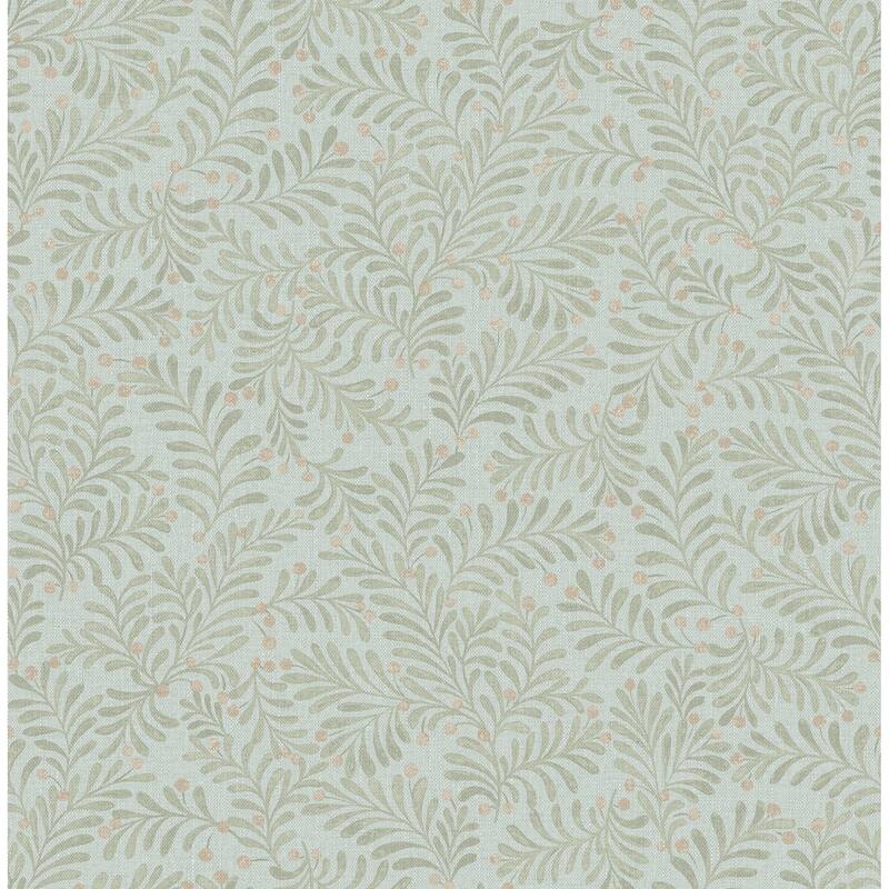 Chesapeake Chrysantha Aqua Berry Branches Wallpaper