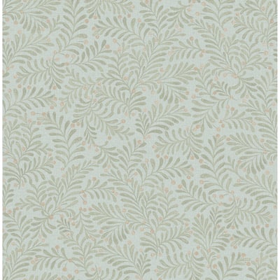 Chesapeake Chrysantha Aqua Berry Branches Wallpaper