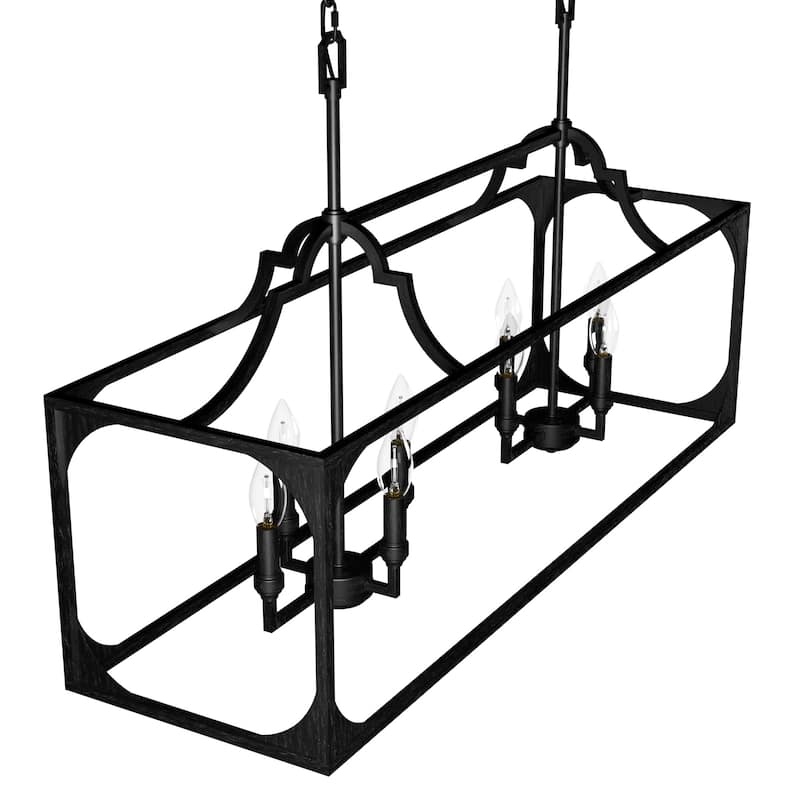 Hunter Highland Hill 8-Light Linear Chandelier - Dining Room Table - Farmhouse, Rustic