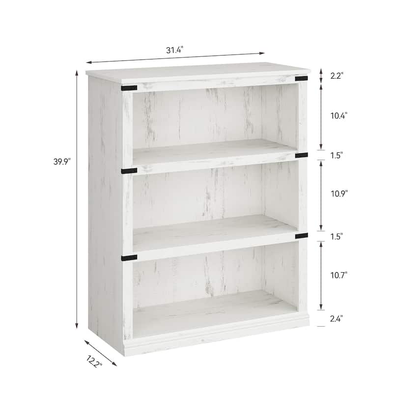 3 Tier Bookcase, Freestanding Wooden Bookshelf Storage Organizer Display Shelf