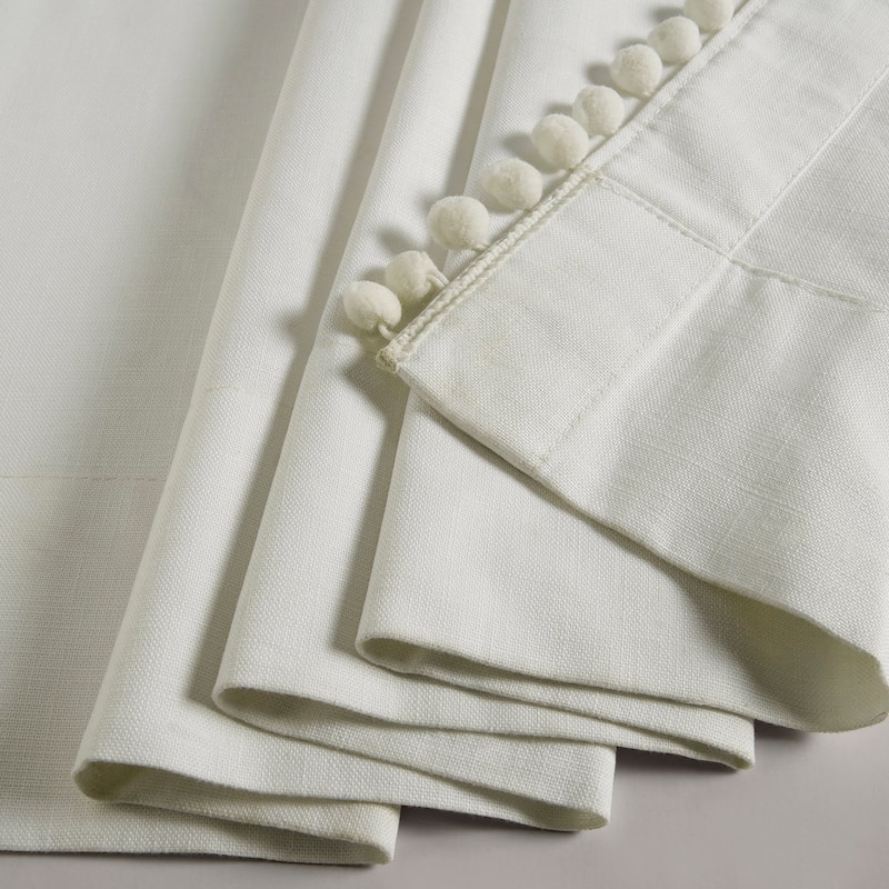 Exclusive Fabrics Bordered Textured Cotton Curtains For Bedroom & Living Room Curtains - Single Panel Drapes