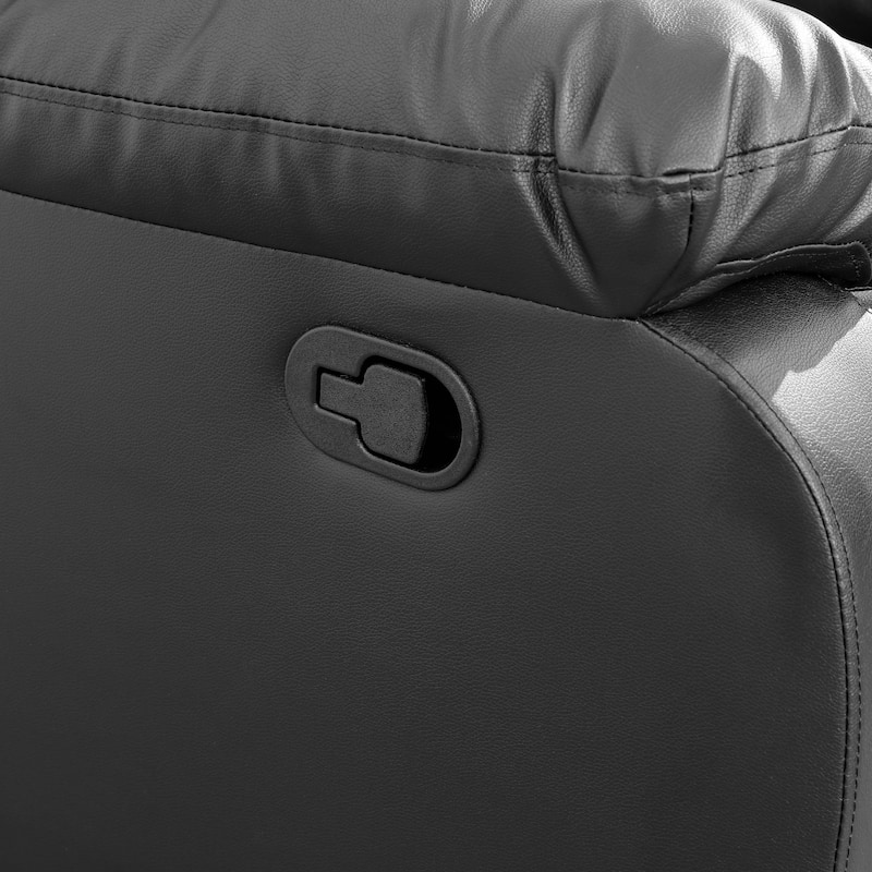 Black Semi PU And PVC 3-Piece Couch Living Room Sofa Set