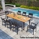preview thumbnail 49 of 67, Pellebant Patio Dining Table Rectangular Aluminum Outdoor Table Brown - 92.9 inches