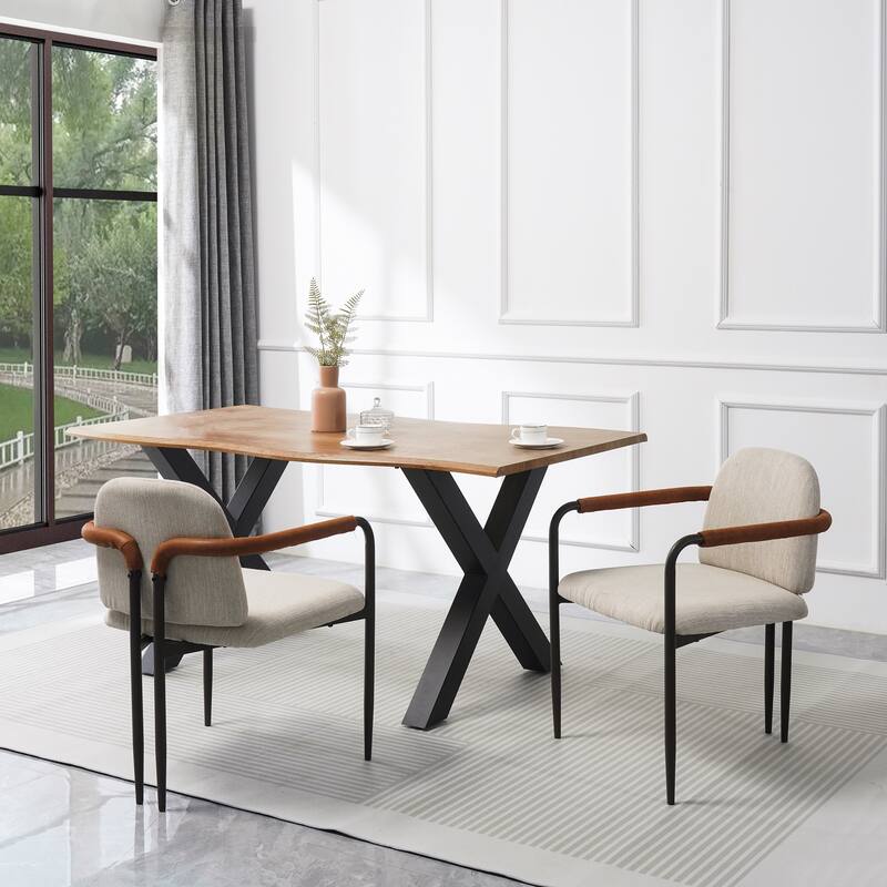 Christopher Knight Home - Logan Upholstered Dining Chair (Set of 2) - Espresso+Beige